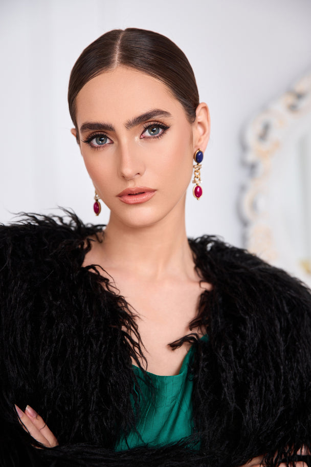 Vintage gold-plated dangle earrings