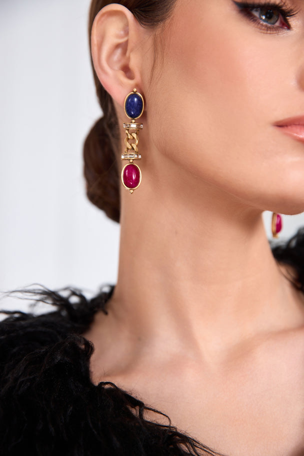 Vintage gold-plated dangle earrings