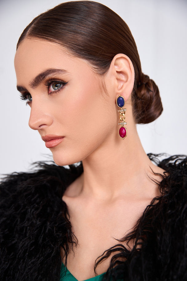 Vintage gold-plated dangle earrings