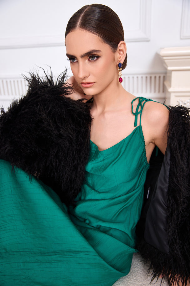 Vintage gold-plated dangle earrings