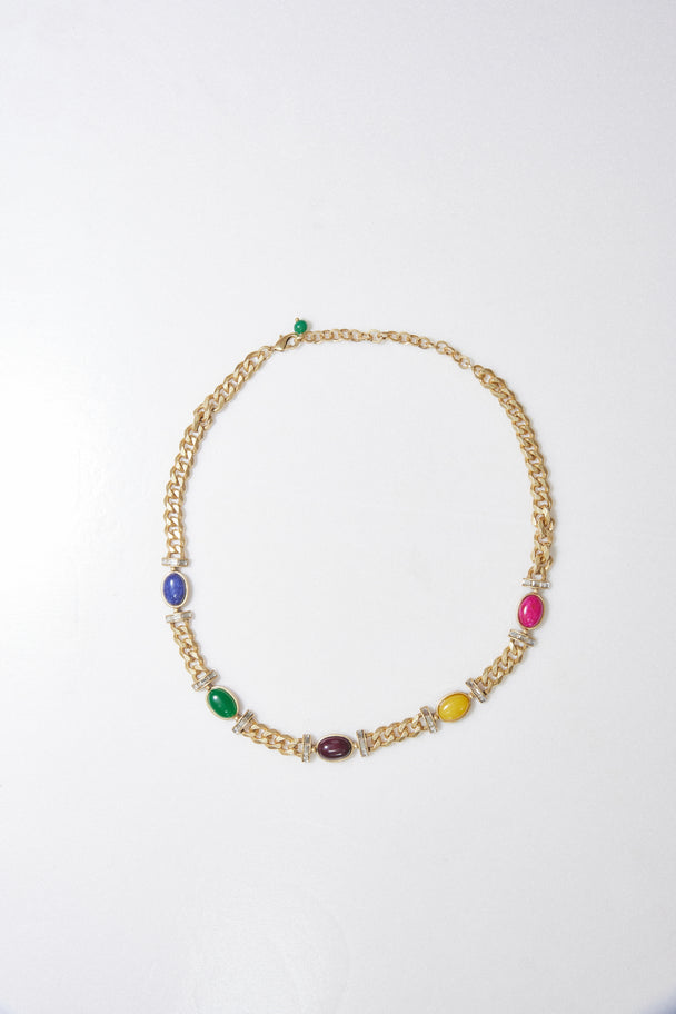 Multicolor natural stone necklace for women