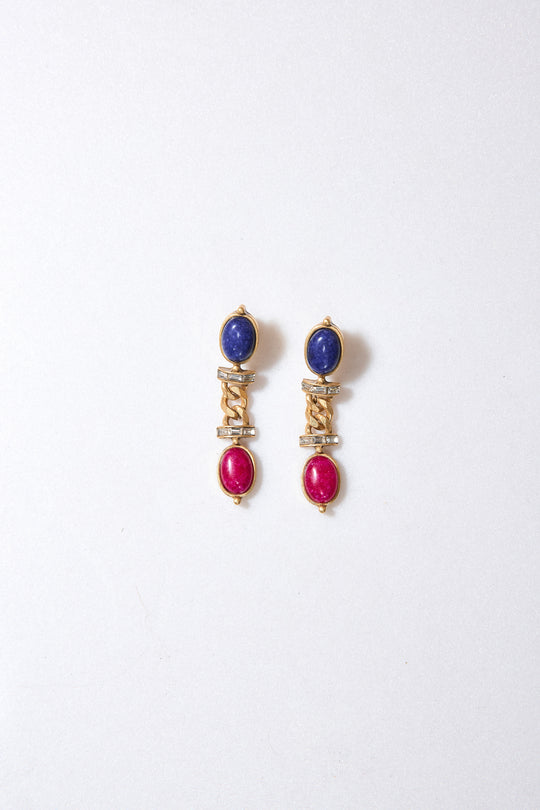 Vintage gold-plated dangle earrings