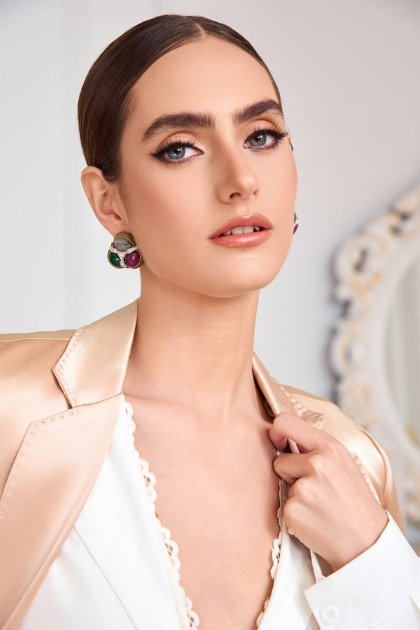 Vintage gold-plated stud earrings