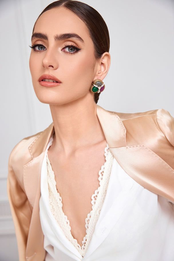 Vintage gold-plated stud earrings