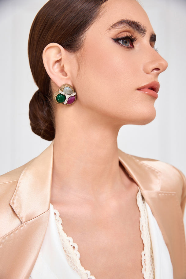 Vintage gold-plated stud earrings