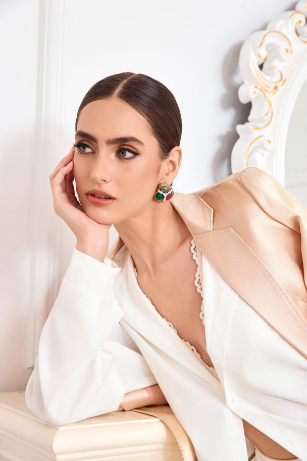 Vintage gold-plated stud earrings