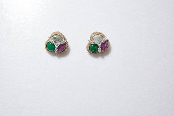 Vintage gold-plated stud earrings