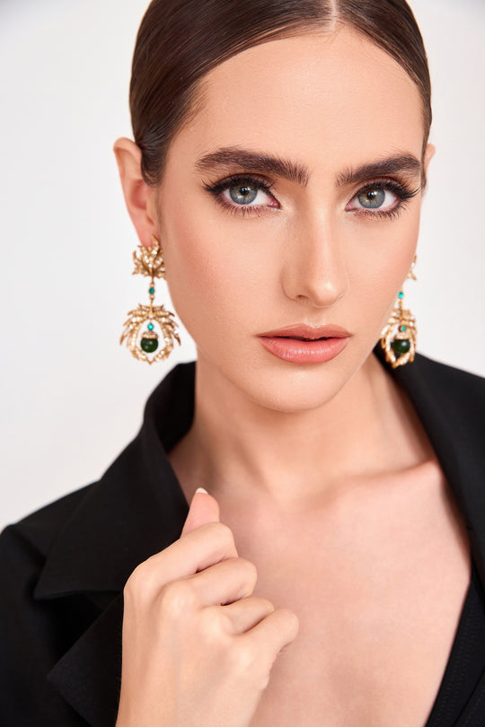 Vintage gold-plated drop earrings