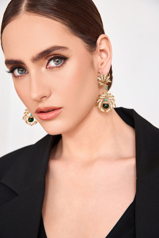 Vintage gold-plated drop earrings