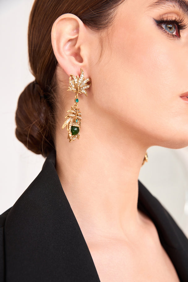 Vintage gold-plated drop earrings