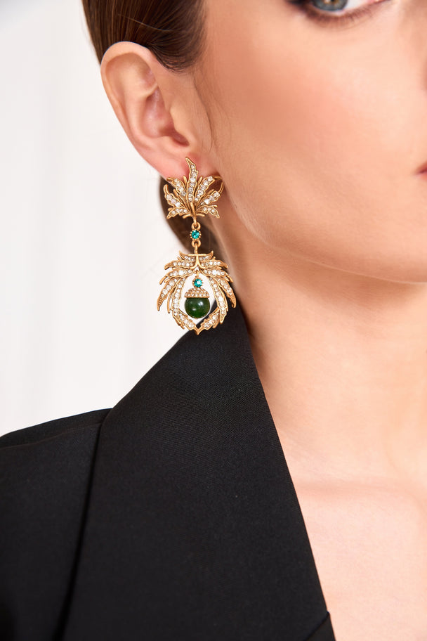 Vintage gold-plated drop earrings