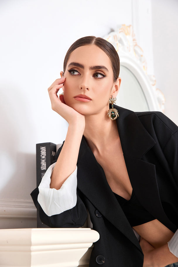 Vintage gold-plated drop earrings