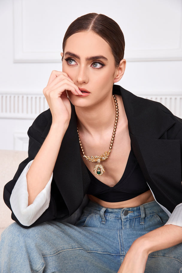 Vintage gold-plated pendant necklace