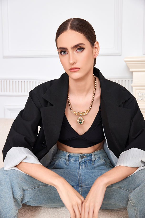 Vintage gold-plated pendant necklace