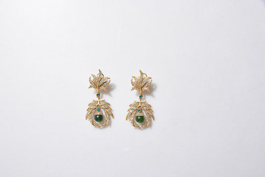 Vintage gold-plated drop earrings