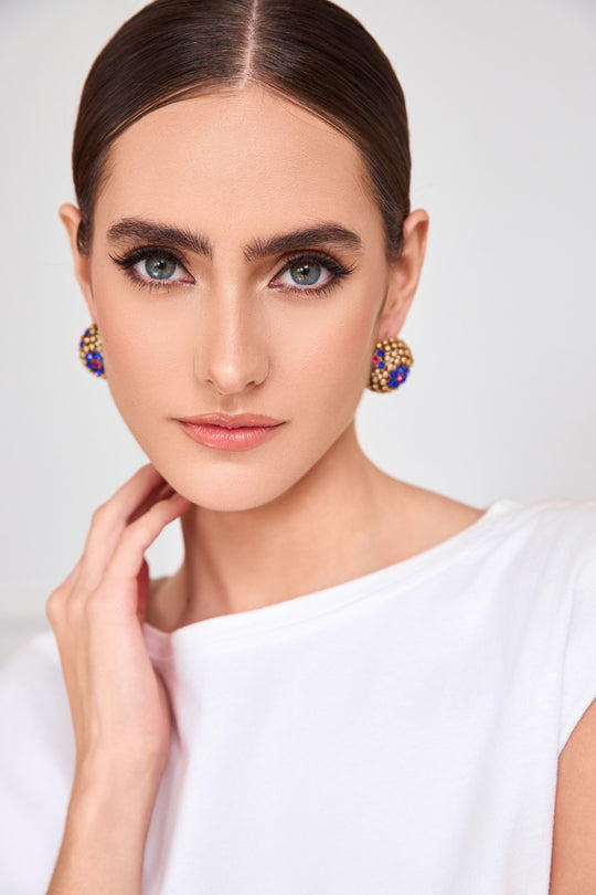 Gold-plated statement earrings