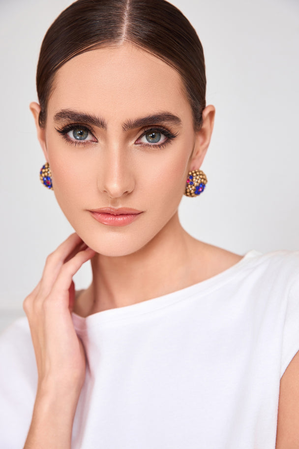 Gold-plated statement earrings