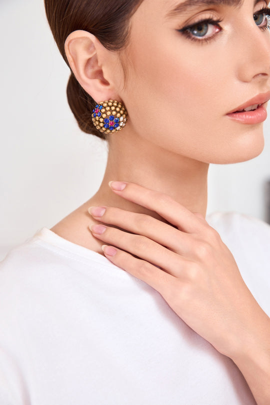 Gold-plated statement earrings