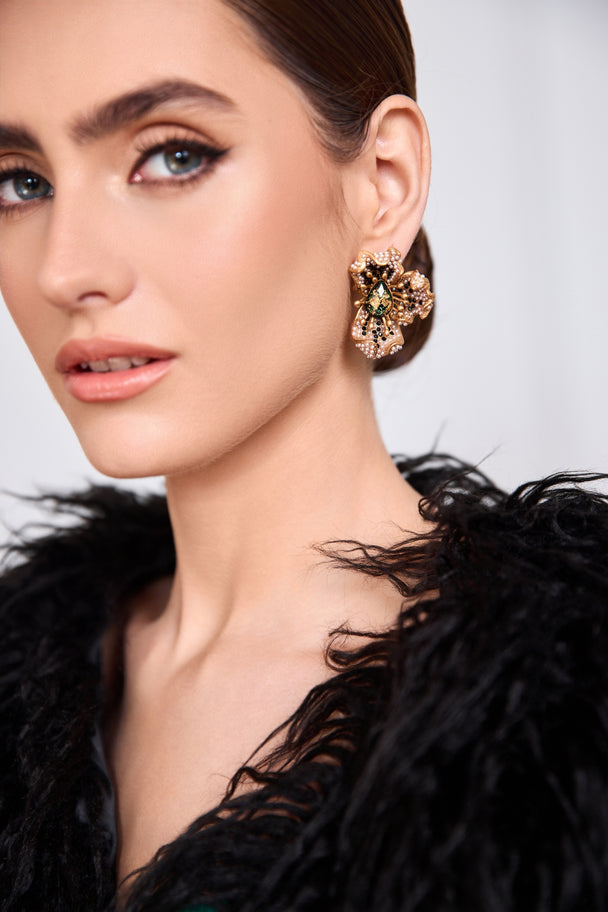 Vintage floral stud earrings